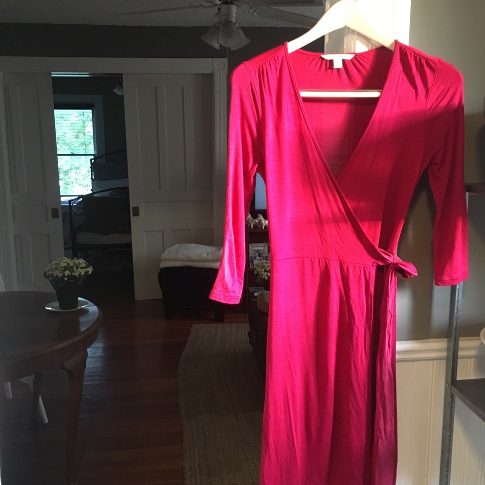 Silky knit wrap dress